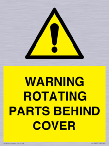 WARNING ROTATING PARTS BEHIND COVER